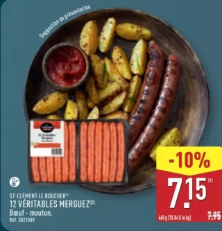 ST-CLÉMENT LE BOUCHER® 12 Véritables Merguez Bœuf - mouton