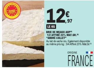 BRIE DE MEAUX AOP 1/2 AFFINÉ 23% MAT.GR. "ANDRÉ COLLET"