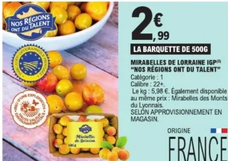 Mirabelles de Lorraine IGP "Nos Régions ont du Talent"