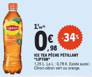 Ice Tea pêche pétillant Lipton