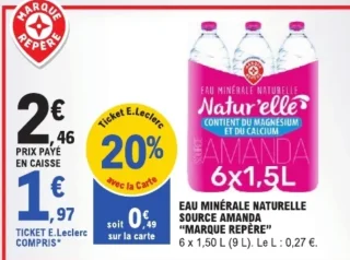 Eau minérale naturelle Source Amanda Marque Repère