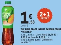 Thé noir glacé infusé saveur pêche Fuze Tea