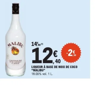 Liqueur à base de noix de coco Malibu