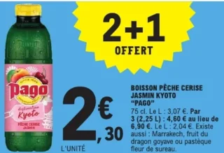 Boisson pêche cerise jasmin Kyoto Pago