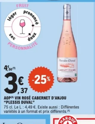AOP VIN ROSÉ CABERNET D'ANJOU "PLESSIS DUVAL"