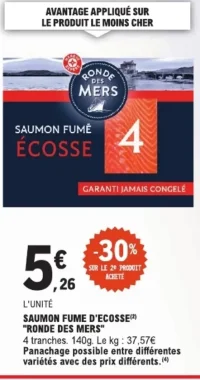Saumon fumé d'Écosse Ronde des Mers