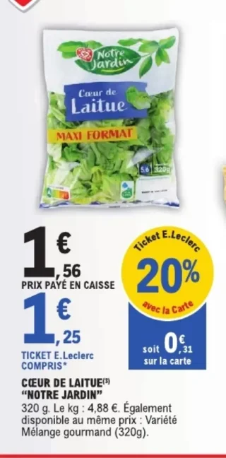 Cœur de laitue Notre Jardin