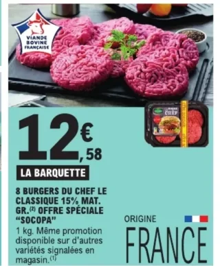 8 Burgers du chef Le Classique 15% mat. gr. "Socopa"