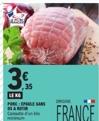 Porc : Epaule sans os a rotir