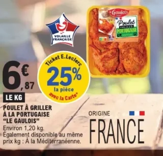 POULET À GRILLER À LA PORTUGAISE "LE GAULOIS"