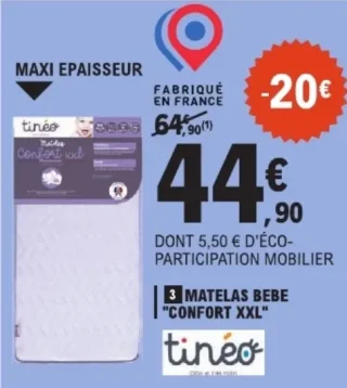 Matelas bébé Confort XXL Tinéo