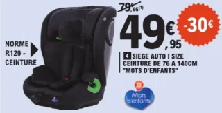 Siège Auto I Size Ceinture de 76 à 140cm "Mots d'enfants"