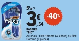 BIC Rasoirs Flex3 (Flex Homme ou Flex Homme 6 pièces)