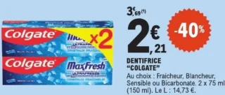 COLGATE Dentifrice (Fraicheur, Blancheur, Sensible ou Bicarbonate)