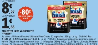 FINISH Tablettes Lave Vaisselle (Ultimate Plus ou Ultimate Plus Citron)