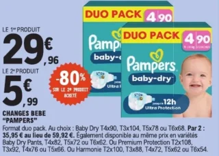Pampers Baby-Dry Couches Duo Pack