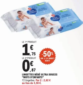 Lingettes bébé ultra douces "Mots d'enfants"