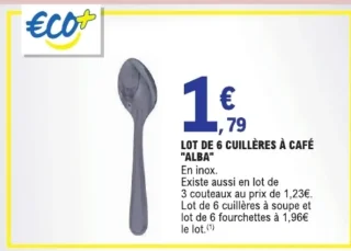 Lot de 6 cuillères à café "ALBA" Eco+