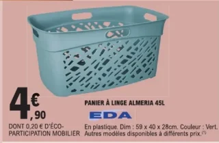 PANIER À LINGE ALMERIA 45L
