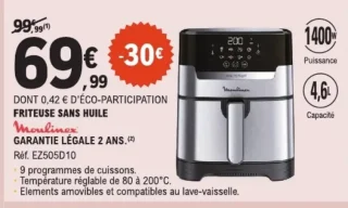 Friteuse sans huile Moulinex EZ505D10