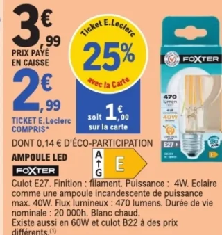Ampoule LED Foxter