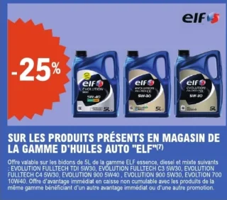 GAMME D'HUILES AUTO "ELF"