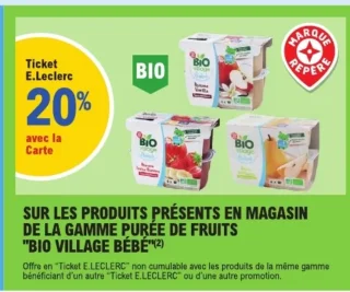 GAMME PURÉE DE FRUITS "BIO VILLAGE BÉBÉ"