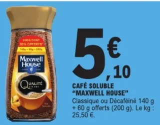 CAFÉ SOLUBLE "MAXWELL HOUSE"