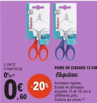Paire de ciseaux 13 cm Esquisse