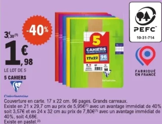 5 Cahiers Clairefontaine