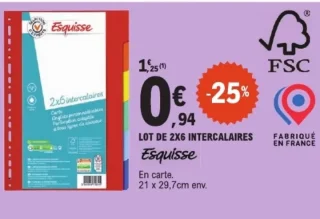 Lot de 2x6 Intercalaires Esquisse