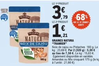 Graines Natura "TRAMIER" Noix de cajou ou Pistaches