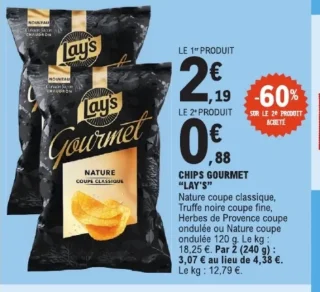 Chips Gourmet "LAY'S" Nature coupe classique