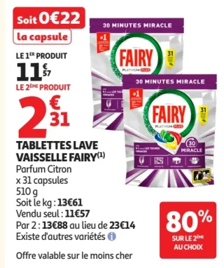 Tablettes lave vaisselle Fairy Platinum Plus