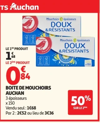 Boite de mouchoirs Auchan