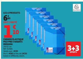 Chemise élastique polypro 3 rabats Iderama Exacompta