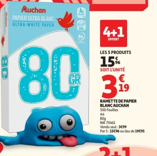 Ramette de papier blanc Auchan