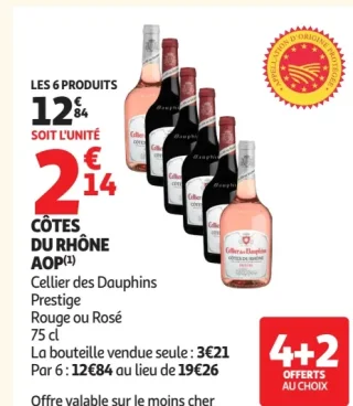 Côtes du Rhône AOP Cellier des Dauphins Prestige Rouge ou Rosé