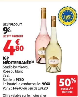 IGP Méditerranée Studio by Miraval Rosé ou blanc