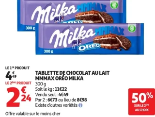 Tablette de chocolat au lait Mmmax Oréo Milka