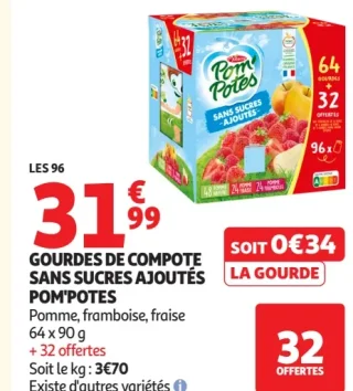 Gourdes de compote sans sucres ajoutés Pom'Potes