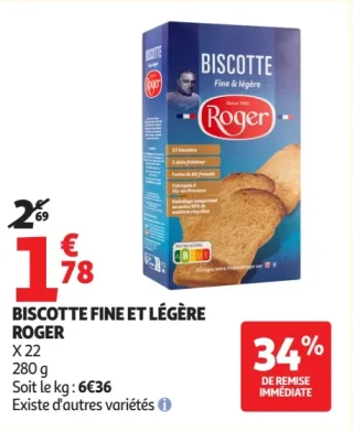 Biscotte fine et légère Roger