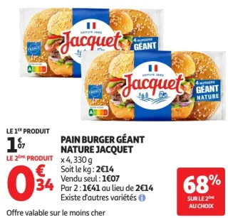 Pain Burger Géant Nature Jacquet