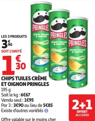 Chips tuiles crème et oignon Pringles