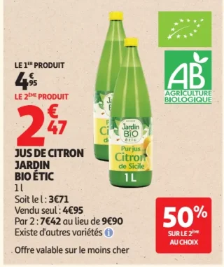 Jus de citron Jardin Bio Étic