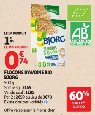 Flocons d'avoine bio Bjorg