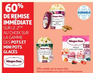 Gamme des pots et mini pots glacés Häagen-Dazs