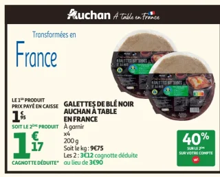 GALETTES DE BLÉ NOIR AUCHAN À TABLE EN FRANCE À garnir