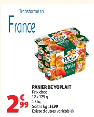 Panier de Yoplait Fruits
