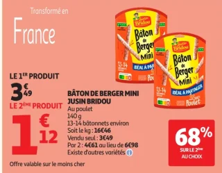 Bâton de Berger Mini Justin Bridou Au Poulet